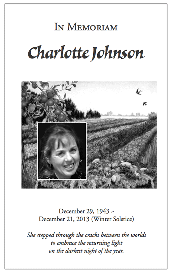 Program for Charlotte's Memorial
